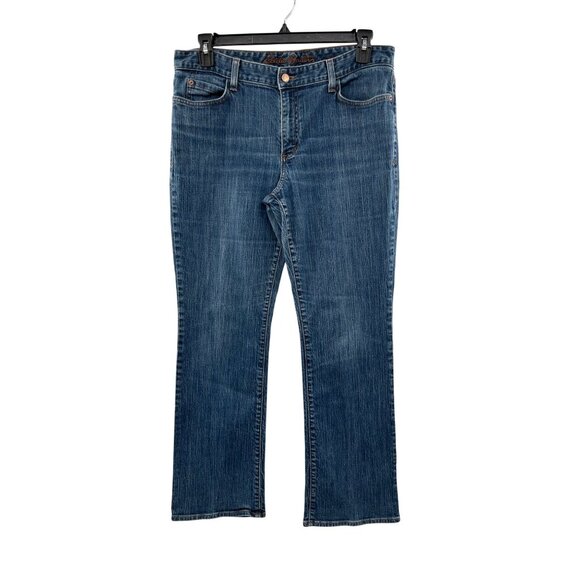Eddie Bauer Denim - Eddie Bauer Jeans Womens 14R Blue Straight Fit Stretch Cotton Denim Used